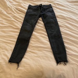 Free People Raw Hem Black Skinny Jeans